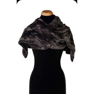 Pandemonium Seattle Faux Fur Scarf Shawl Wrap Stole Elegant Soft Neutral Evening